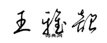 梁锦英王雅韶草书个性签名怎么写