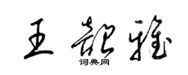 梁锦英王韶雅草书个性签名怎么写