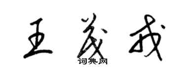梁锦英王茂戎草书个性签名怎么写