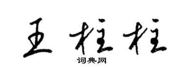 梁锦英王柱柱草书个性签名怎么写