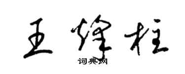 梁锦英王烽柱草书个性签名怎么写