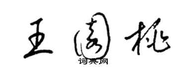 梁锦英王园桃草书个性签名怎么写