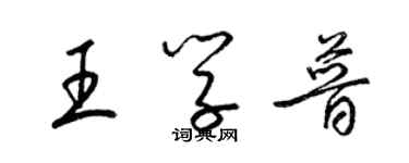 梁锦英王学普草书个性签名怎么写