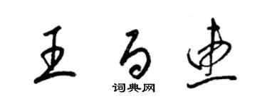 梁锦英王百惠草书个性签名怎么写