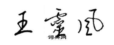 梁锦英王灵风草书个性签名怎么写