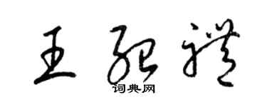 梁锦英王绍礼草书个性签名怎么写