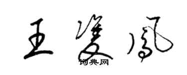 梁锦英王双凤草书个性签名怎么写