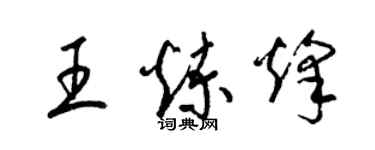 梁锦英王炼烽草书个性签名怎么写