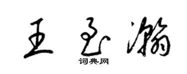 梁锦英王至瀚草书个性签名怎么写
