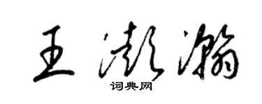 梁锦英王澎瀚草书个性签名怎么写