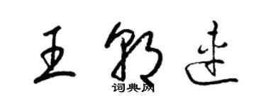梁锦英王朝连草书个性签名怎么写