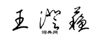 梁锦英王澄苏草书个性签名怎么写