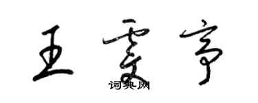 梁锦英王雯亭草书个性签名怎么写
