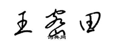 梁锦英王密田草书个性签名怎么写