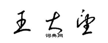 梁锦英王大望草书个性签名怎么写