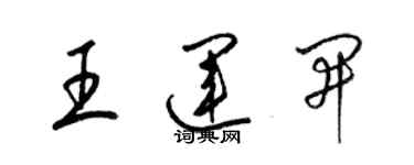 梁锦英王运开草书个性签名怎么写