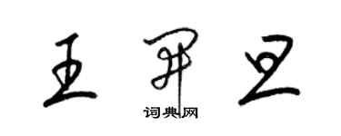 梁锦英王开旦草书个性签名怎么写