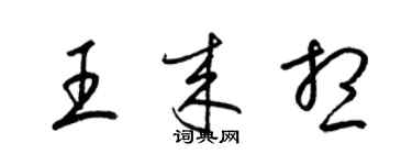 梁锦英王来想草书个性签名怎么写