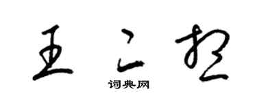 梁锦英王二想草书个性签名怎么写