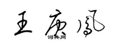 梁锦英王庚凤草书个性签名怎么写
