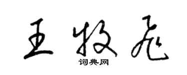 梁锦英王牧飞草书个性签名怎么写