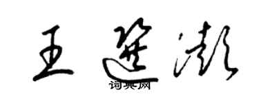 梁锦英王选澎草书个性签名怎么写