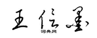 梁锦英王信墨草书个性签名怎么写