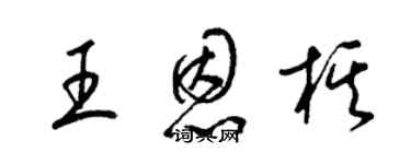 梁锦英王恩棋草书个性签名怎么写
