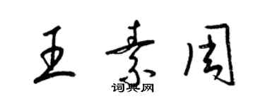 梁锦英王素周草书个性签名怎么写