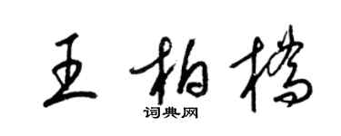 梁锦英王柏桥草书个性签名怎么写
