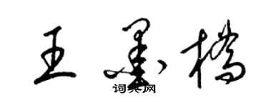 梁锦英王墨桥草书个性签名怎么写