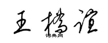 梁锦英王桥谊草书个性签名怎么写