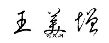 梁锦英王美增草书个性签名怎么写