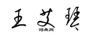 梁锦英王艾琴草书个性签名怎么写