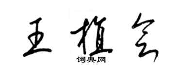 梁锦英王植会草书个性签名怎么写