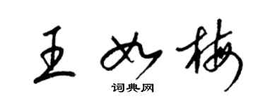 梁锦英王如梅草书个性签名怎么写