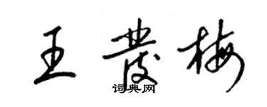 梁锦英王发梅草书个性签名怎么写