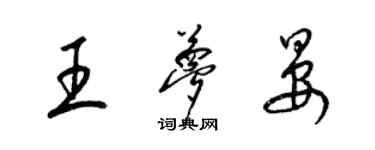 梁锦英王梦晏草书个性签名怎么写