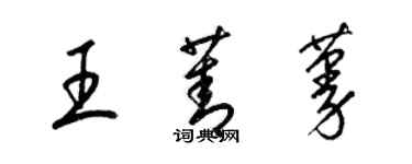 梁锦英王菁蔓草书个性签名怎么写