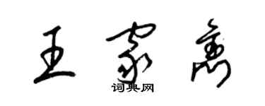 梁锦英王家隽草书个性签名怎么写