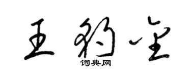 梁锦英王豹金草书个性签名怎么写