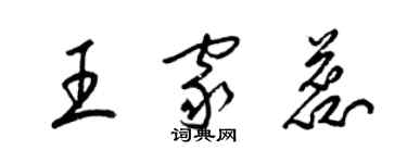 梁锦英王家蕊草书个性签名怎么写