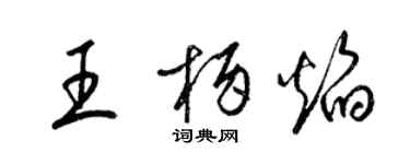 梁锦英王柄焰草书个性签名怎么写