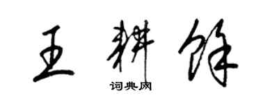 梁锦英王耕余草书个性签名怎么写