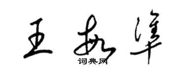 梁锦英王敏准草书个性签名怎么写