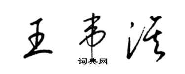 梁锦英王韦淇草书个性签名怎么写
