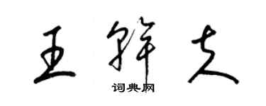 梁锦英王干夫草书个性签名怎么写