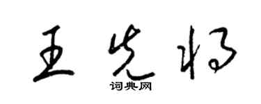 梁锦英王先将草书个性签名怎么写