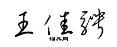 梁锦英王佳骋草书个性签名怎么写