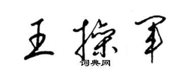 梁锦英王操军草书个性签名怎么写
